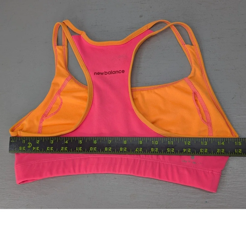 New Balance Racerback Sports Bra Women's M Neon Activewear Running‎ Workout Gym